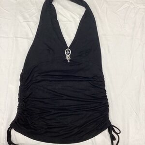 Elegant Black Halter Tank Top
